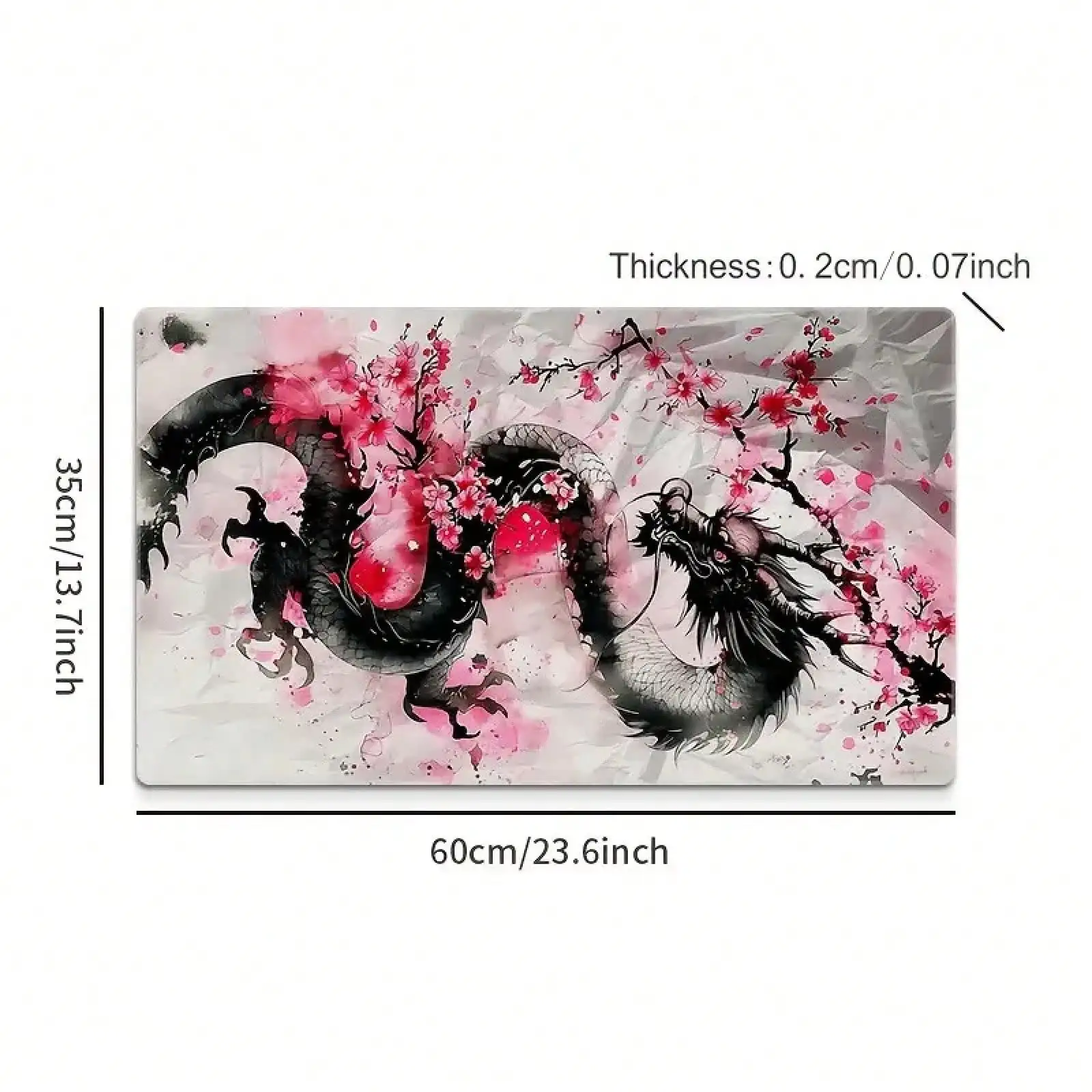 Laptop Accessories Design - Large Pink Cherry Blossom & Dragon