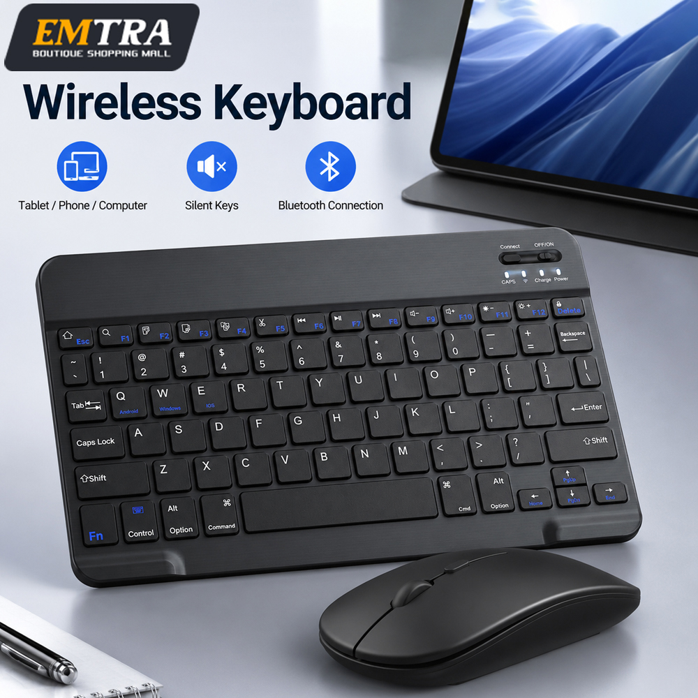 Laptop Accessories Combo - Bluetooth Wireless Keyboard For Android IOS