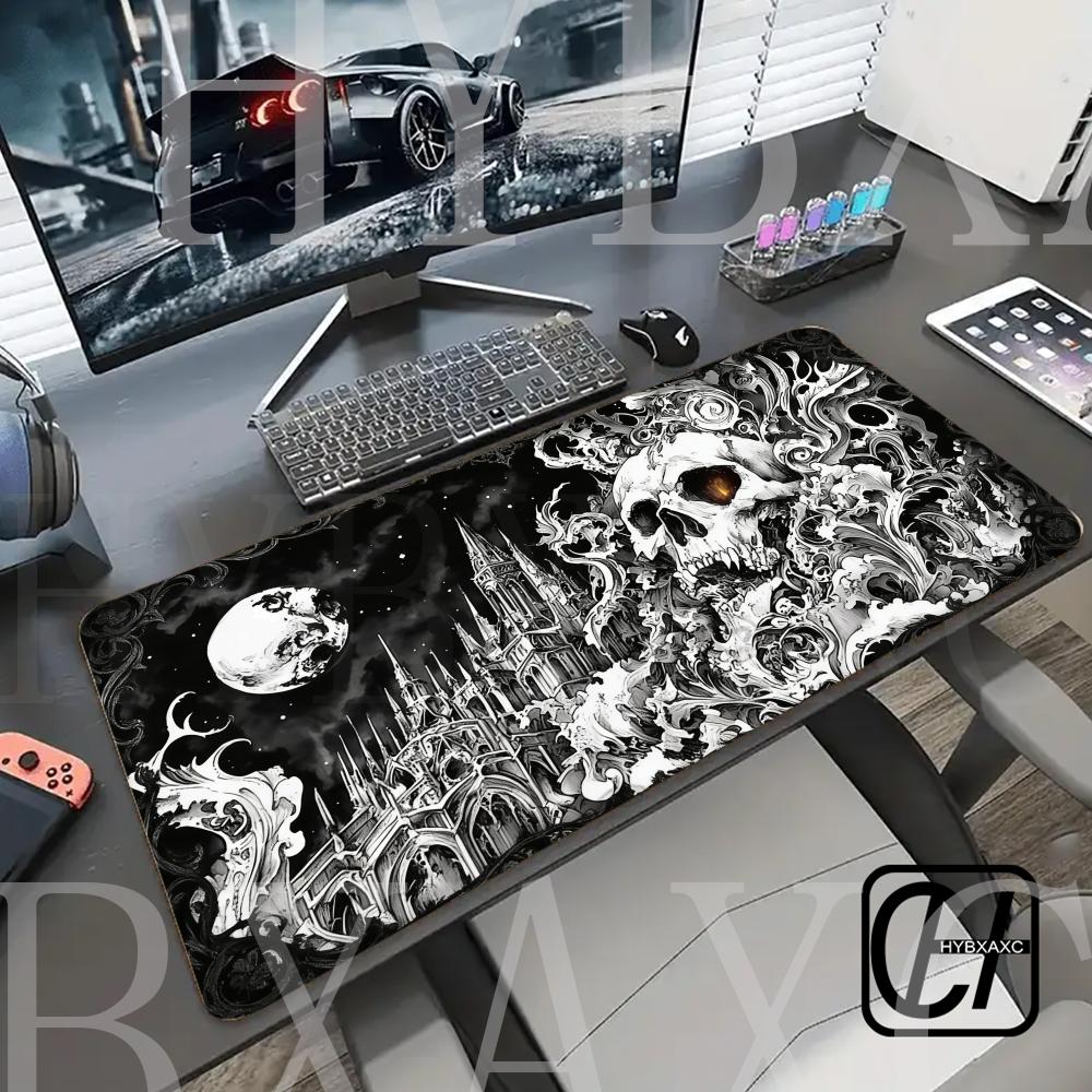 Laptop Accessories Design - Gothic Skull Celestial Design Mouse Pad