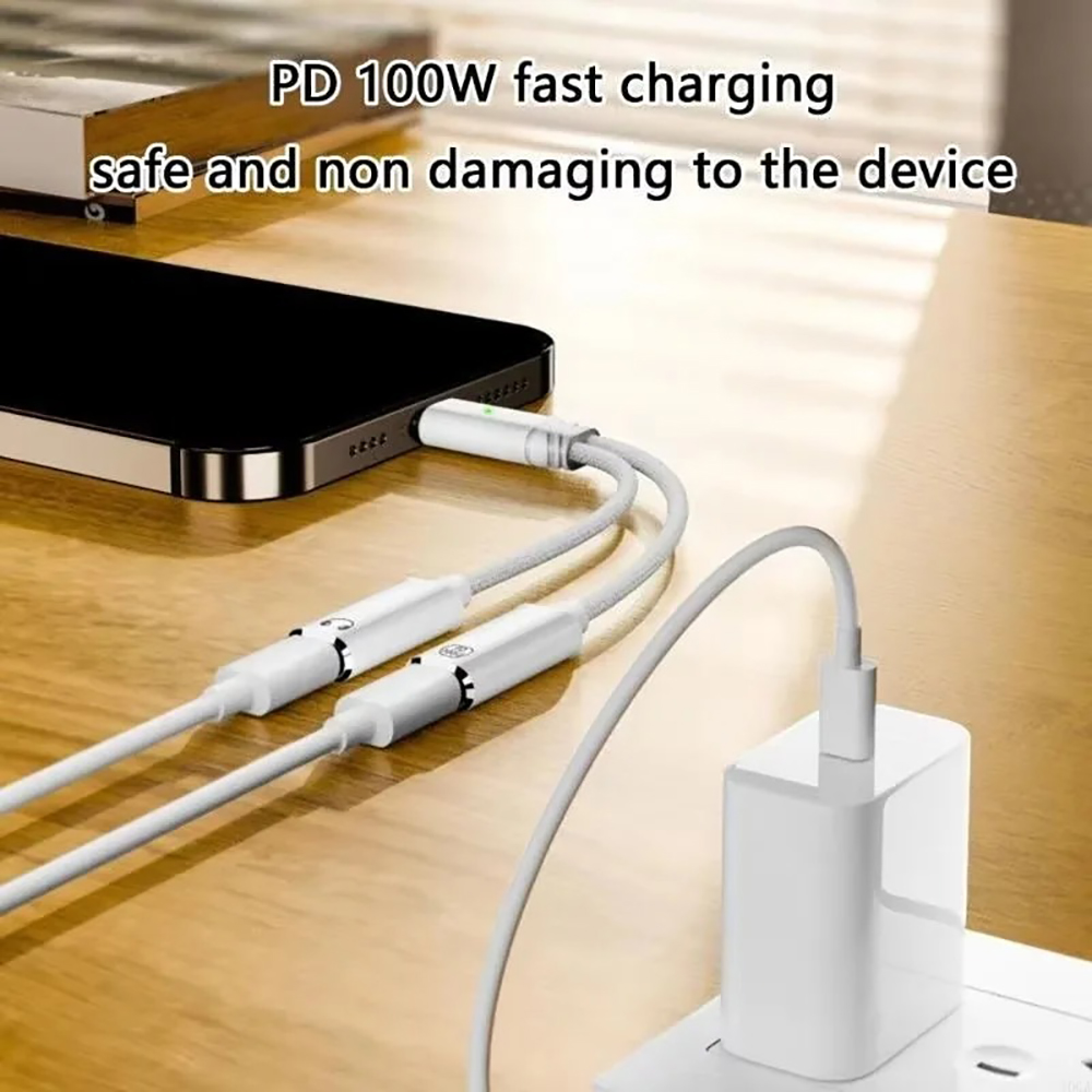 USB C Splitter 2 in 1 Headphon - Laptop Accessories Gadgets ulasan dan harga
