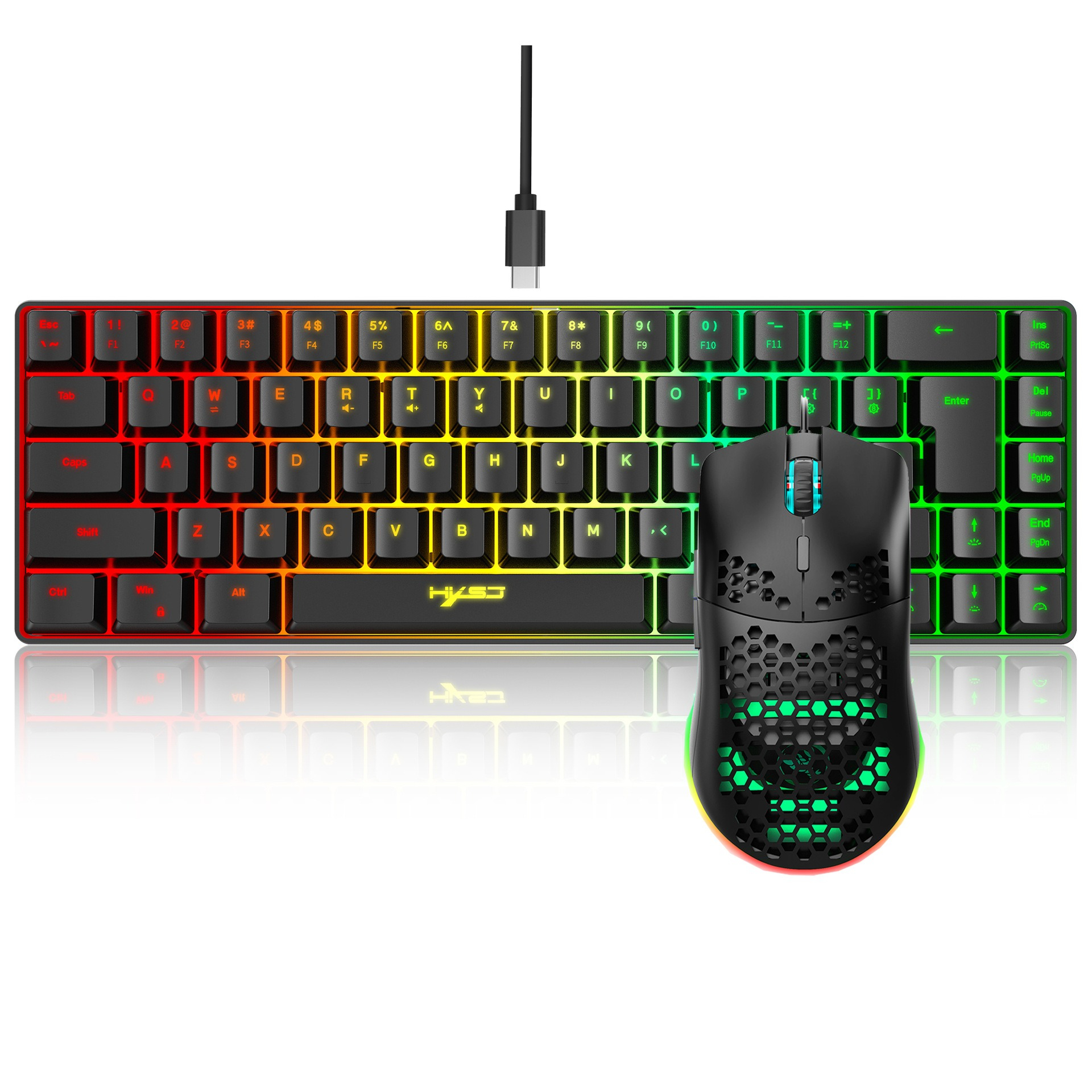 Keyboard and mouse 68key wired - Laptop Accessories Combo ulasan dan harga