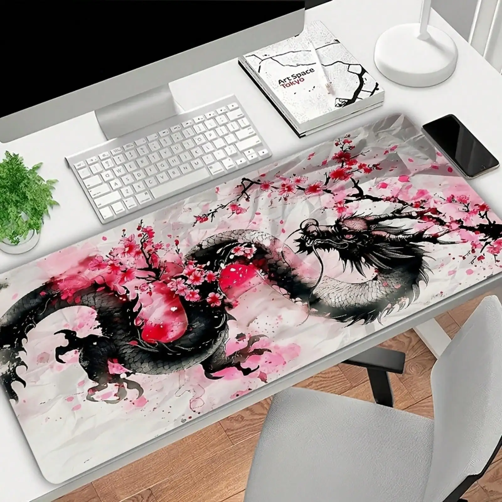 Large Pink Cherry Blossom & Dr - Laptop Accessories Design ulasan dan harga