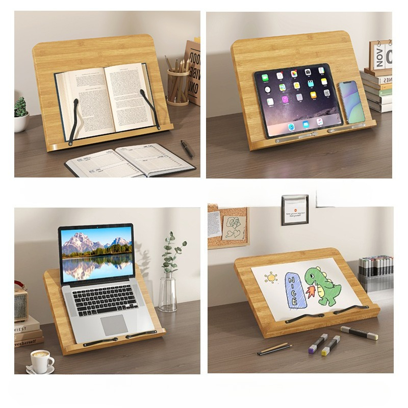 Wooden Reading Book Stand, Mul - Laptop Accessories For Office ulasan dan harga