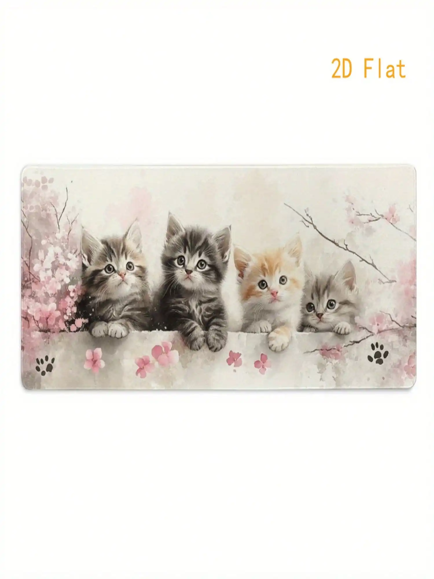 Large Cat And Flower Mouse Pad - Laptop Accessories Design ulasan dan harga
