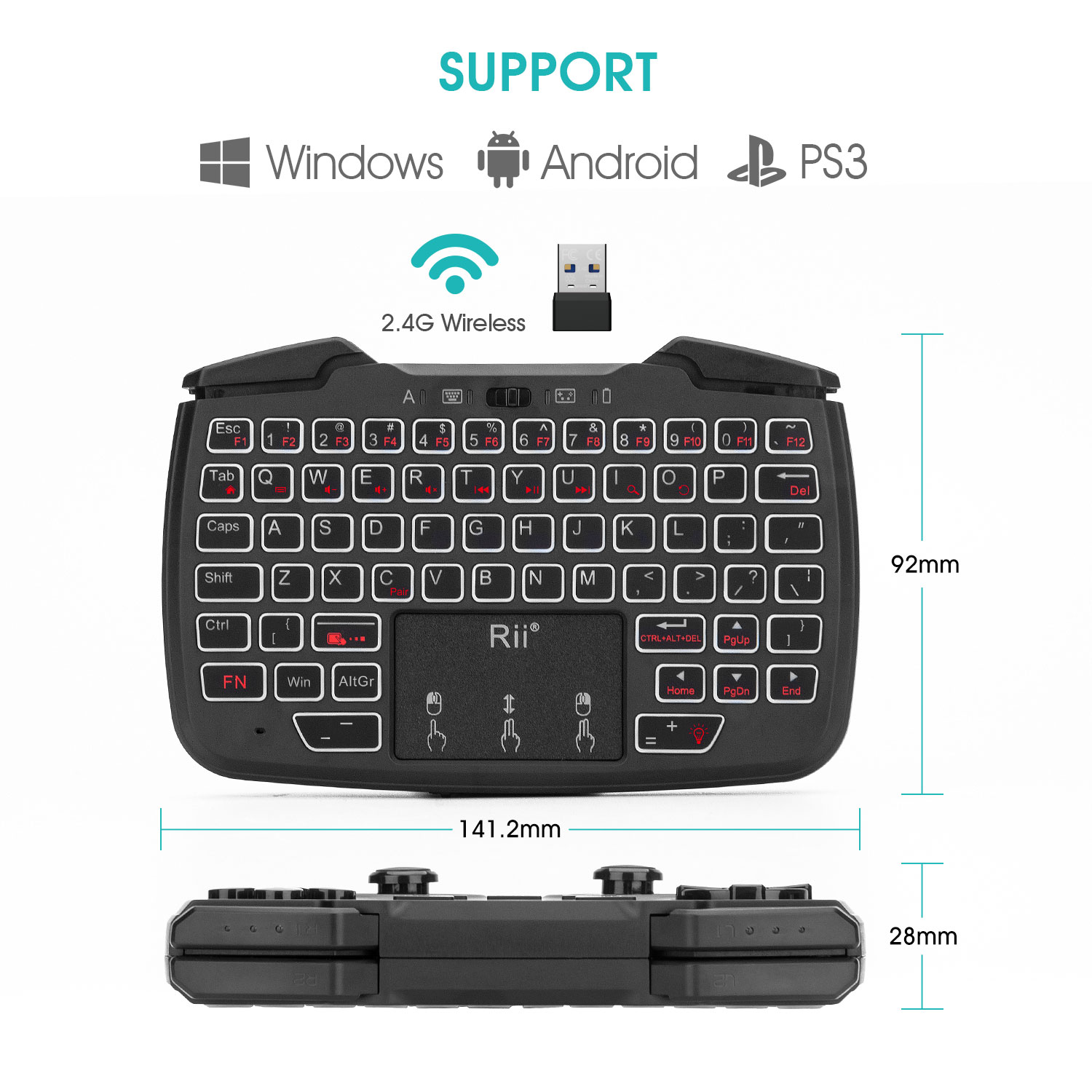 Rii RK707 2.4GHz Wireless Port - Laptop Accessories Combo ulasan dan harga
