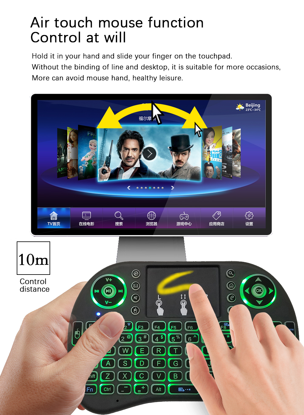 2.4G Air Mouse with Touchpad K - Laptop Accessories Combo ulasan dan harga