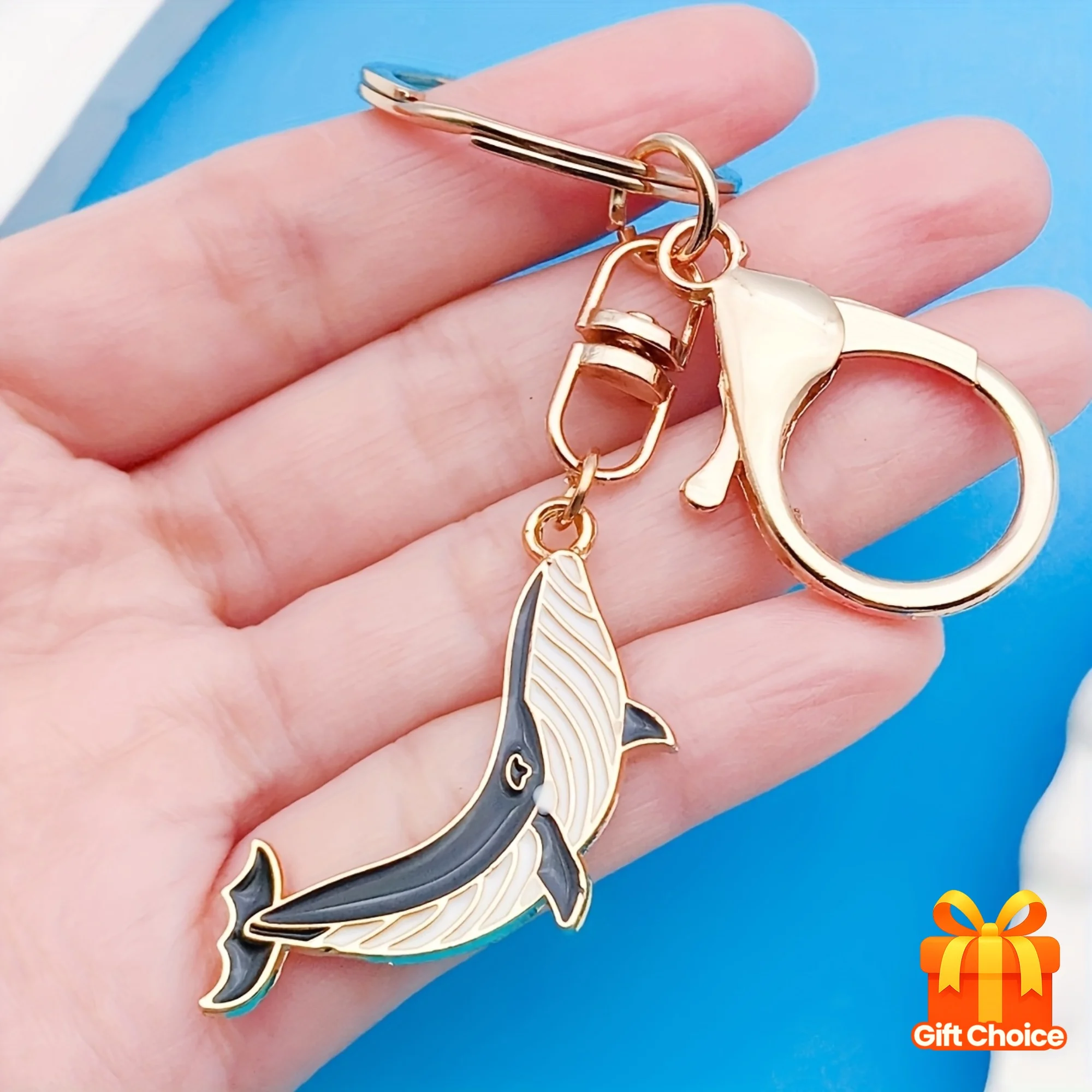 Elegant Whale Keychain in Zinc - Laptop Accessories Design ulasan dan harga