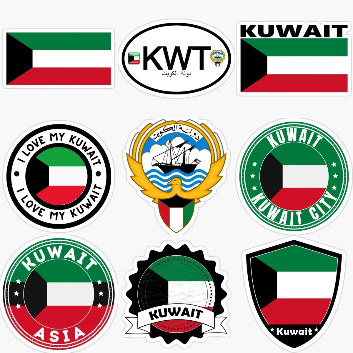 KWT Kuwait Flag National Emble - Laptop Accessories Kuwait ulasan dan harga