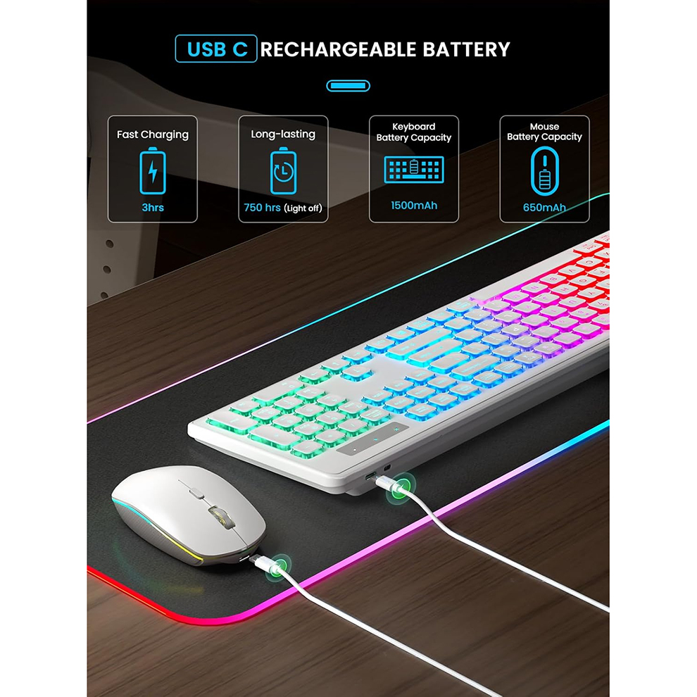 Backlit Wireless Keyboard and  - Laptop Accessories Combo ulasan dan harga