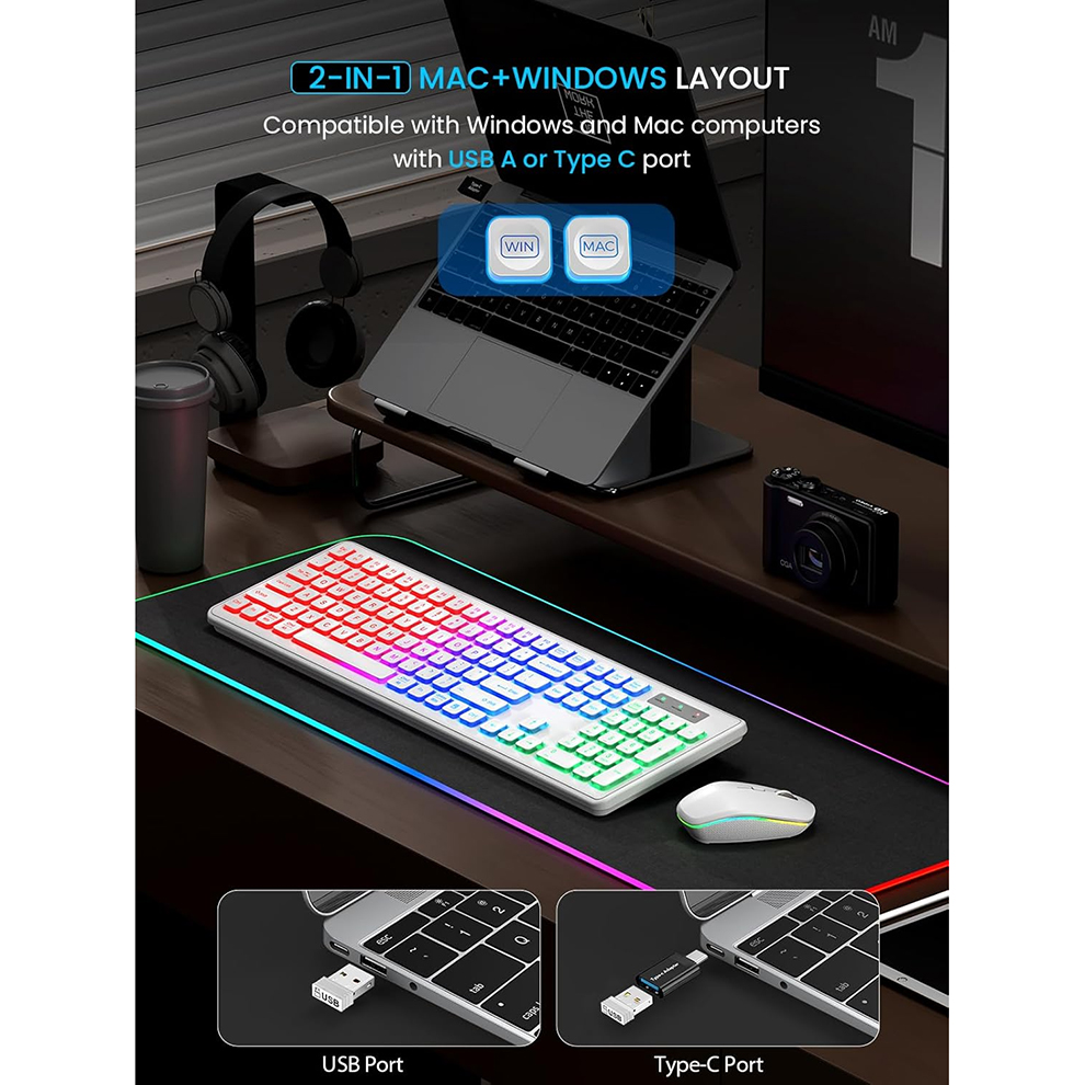 Backlit Wireless Keyboard and  - Laptop Accessories Combo ulasan dan harga